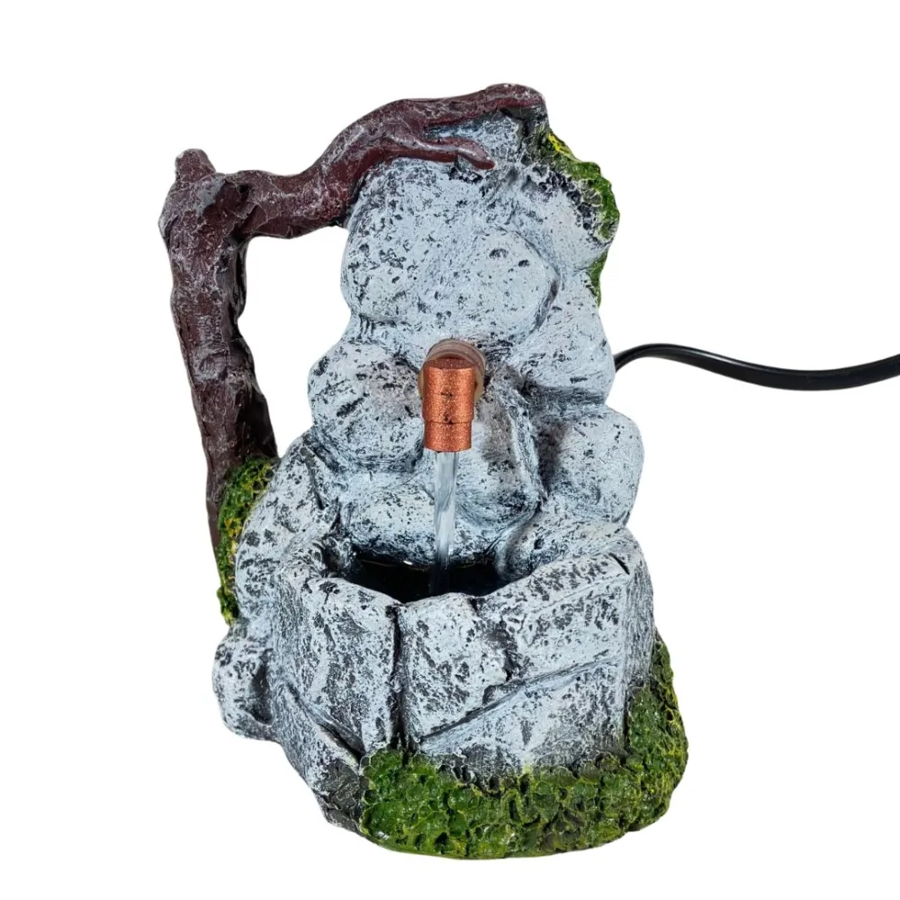 Faux Stone Resin Fountain for 8–10 cm Nativity Figures