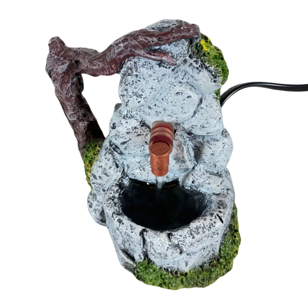 Faux Stone Resin Fountain for 8–10 cm Nativity Figures