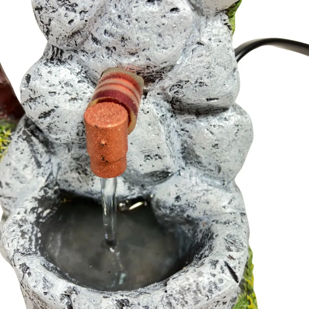 Faux Stone Resin Fountain for 8–10 cm Nativity Figures