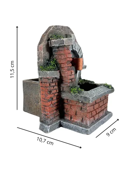 Faux Brick Resin Fountain for 8–10 cm Nativity Figures