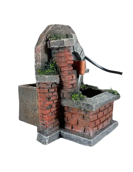 Faux Brick Resin Fountain for 8–10 cm Nativity Figures