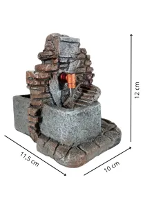 Fontana finti mattoni con lavatoio in resina per statue da 8-10 cm 2