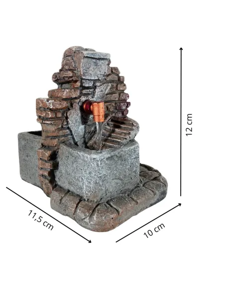 Fontana finti mattoni con lavatoio in resina per statue da 8-10 cm
