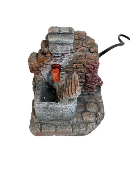 Faux Brick Resin Fountain with Wash Basin for 8–10 cm Nativity Figures