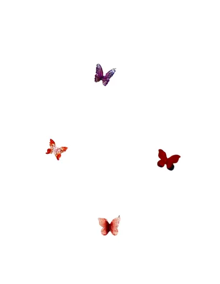 Set 4 farfalle colori assortiti per statue da 15-20 cm