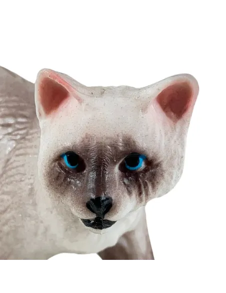 Gatto grigio in pvc per statue da 30 cm