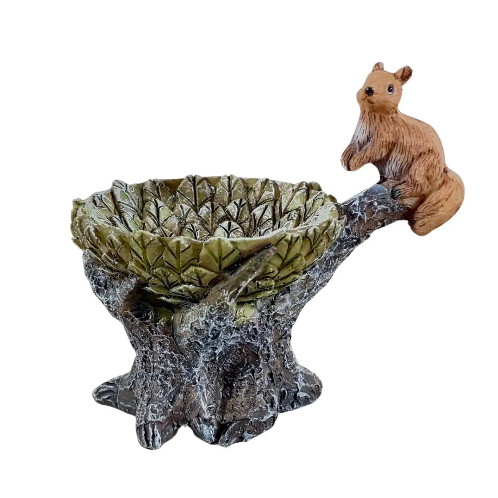 Scoiattolo con tronco in resina per statue da 10-12 cm