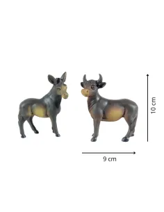 Set of Resin Donkey and Ox for 12 cm Nativity Figures 2