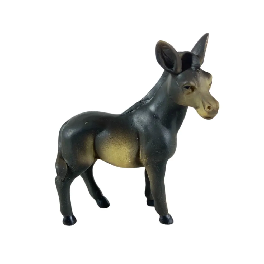 Set asino e bue in resina per statue da 12 cm