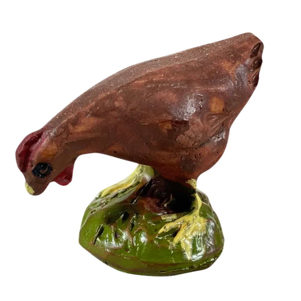 Set of Two Resin Hens and One Rooster for 8–10 cm Nativity Figures