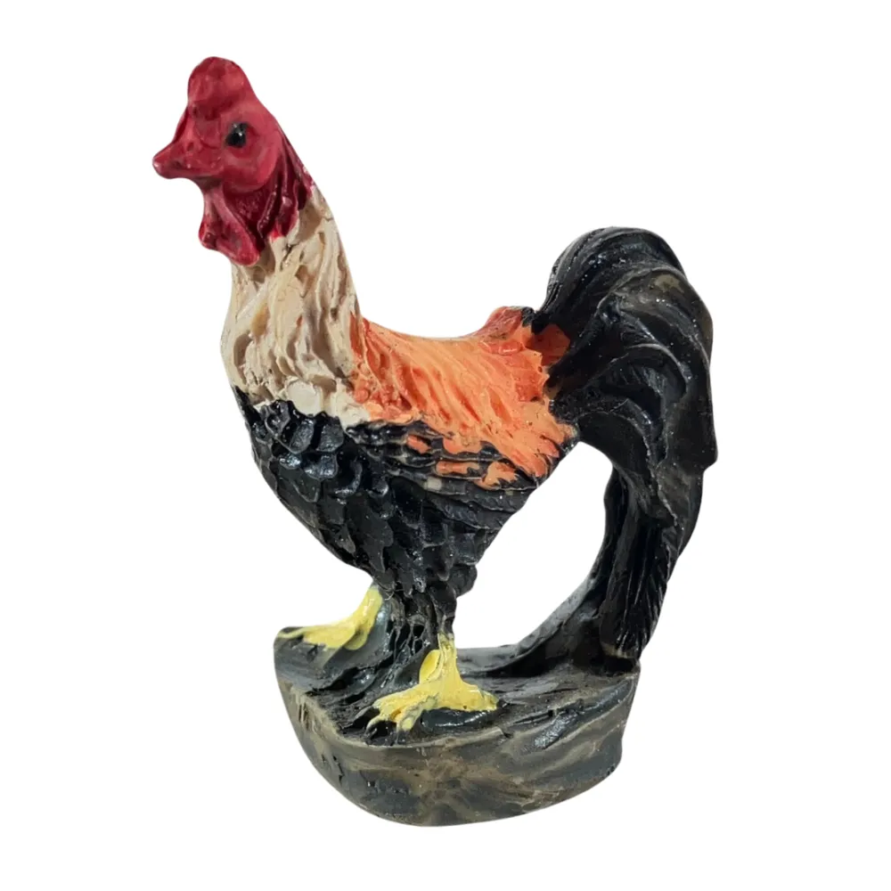 Set of Two Resin Hens and One Rooster for 8–10 cm Nativity Figures
