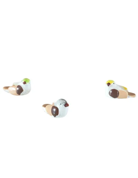 Set 3 uccellini colori assortiti per statue da 15-20 cm