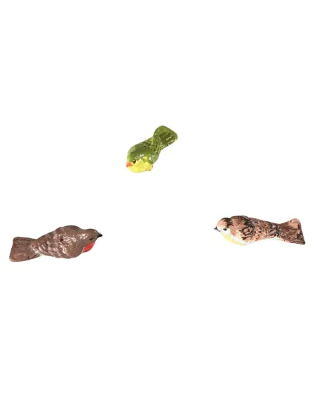 Set 3 uccellini dai colori assortiti per statue da 15-20 cm