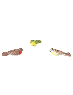 Set 3 uccellini dai colori assortiti per statue da 15-20 cm