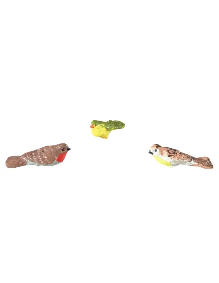 Set of Three Assorted Resin Birds for 15–20 cm Nativity Figures
