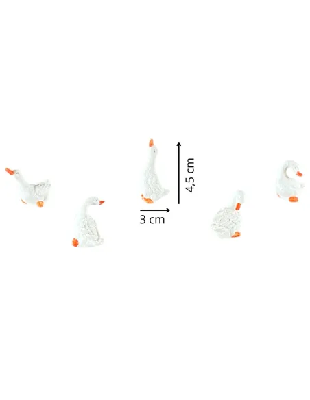 Set of Six Resin Geese for 12–15 cm Nativity Figures