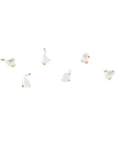 Set of Six Resin Geese for 12–15 cm Nativity Figures