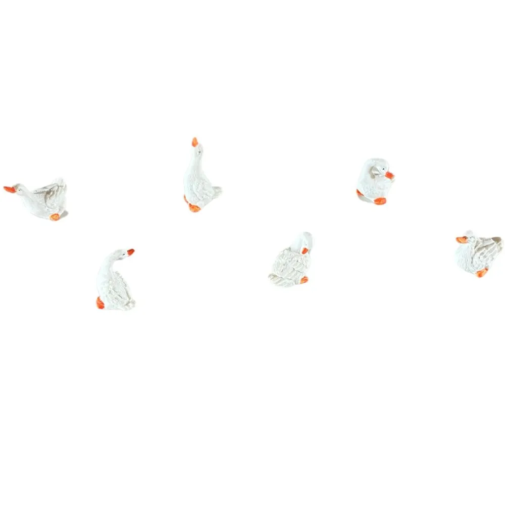 Set of Six Resin Geese for 12–15 cm Nativity Figures