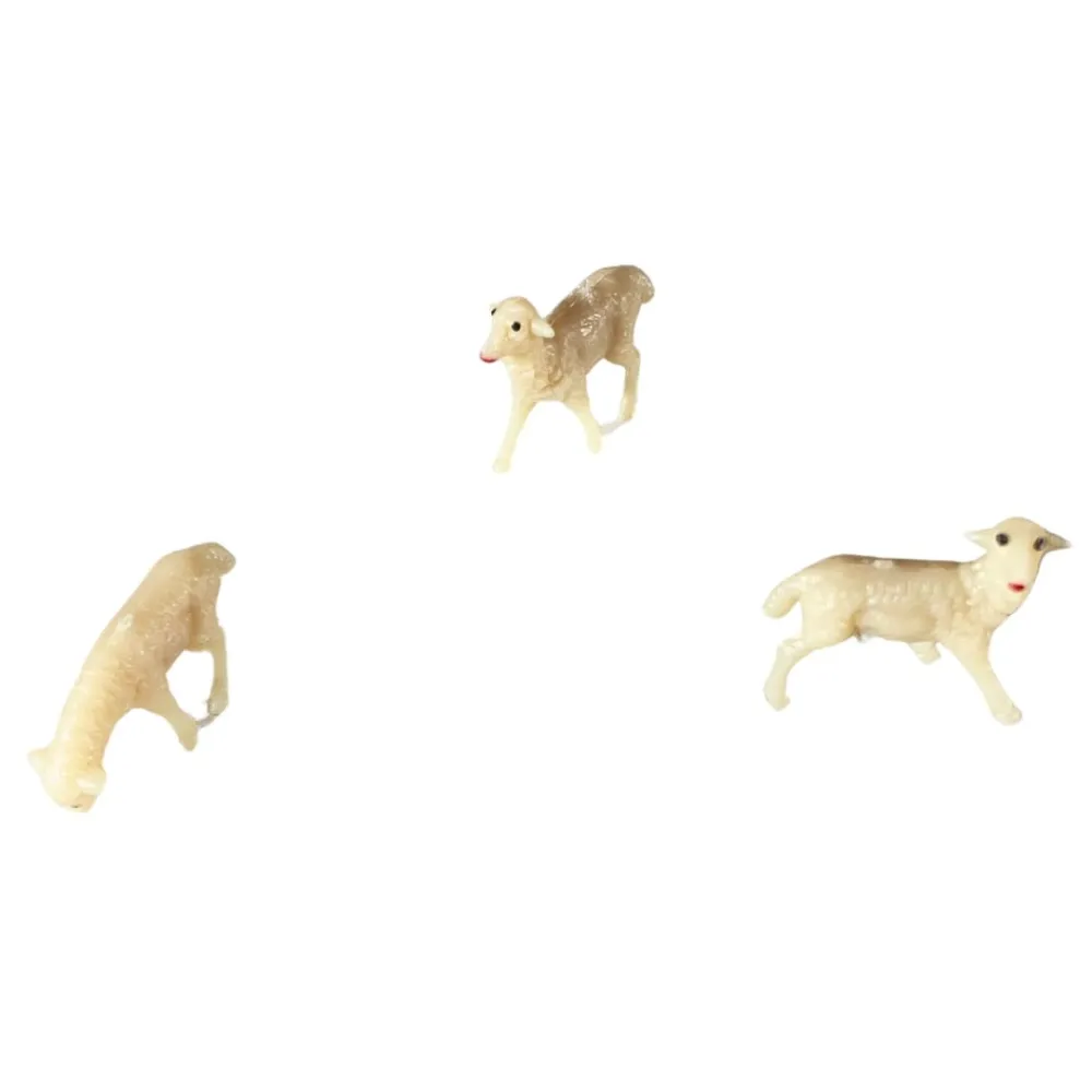 Set of Three PVC Sheep for 3–4 cm Nativity Figures