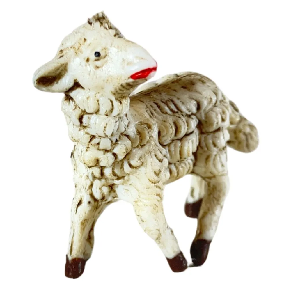 Set of Four PVC Sheep for 7–8 cm Nativity Figures