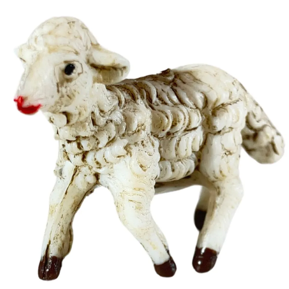 Set of Four PVC Sheep for 7–8 cm Nativity Figures