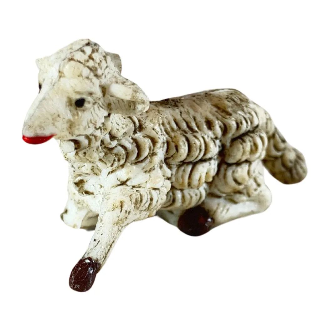 Set of Four PVC Sheep for 7–8 cm Nativity Figures