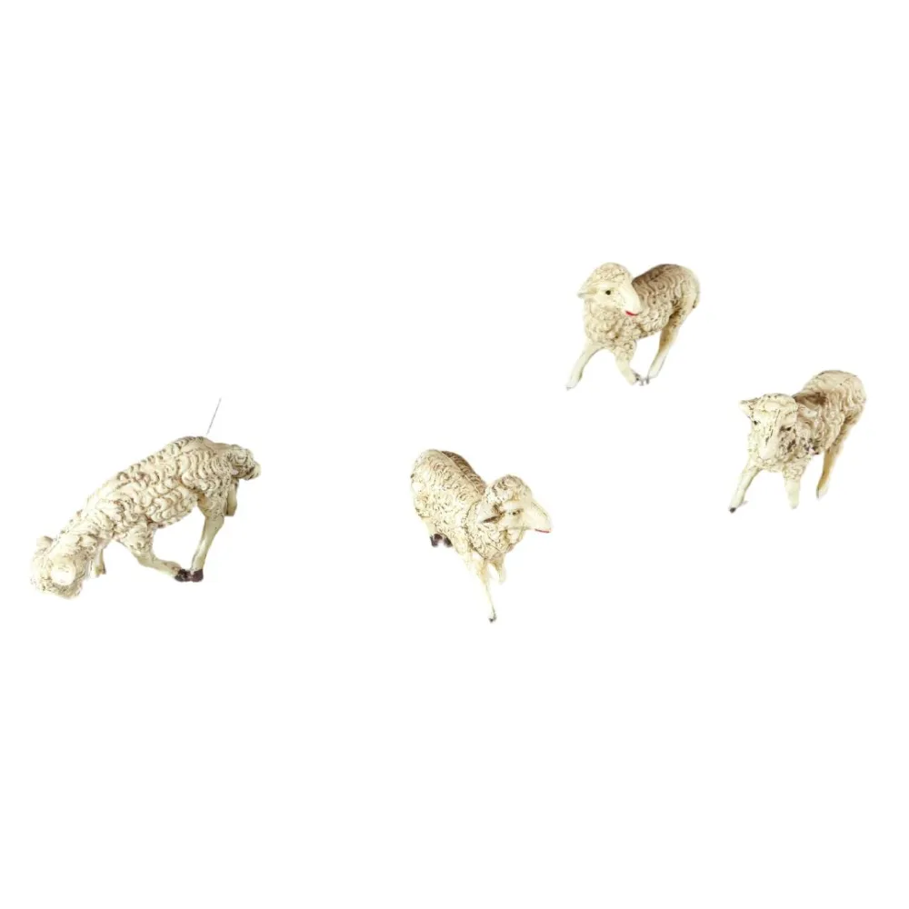 Set of Four PVC Sheep for 10 cm Nativity Figures