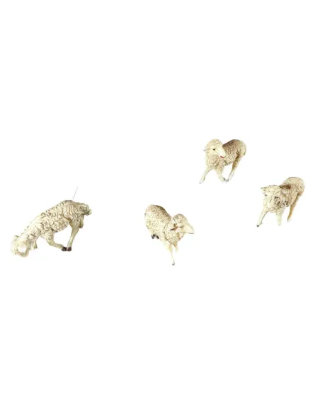 Set 4 pecore in pvc per statue da 10 cm