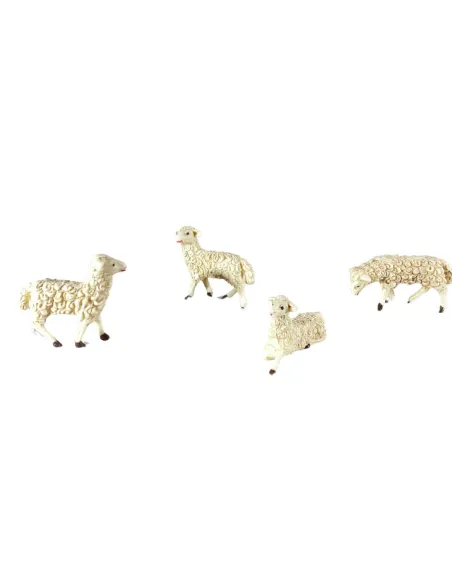 Set of Four PVC Sheep for 10 cm Nativity Figures