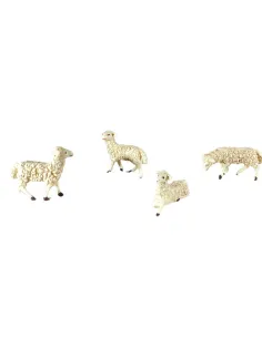 Set of Four PVC Sheep for 12 cm Nativity Figures