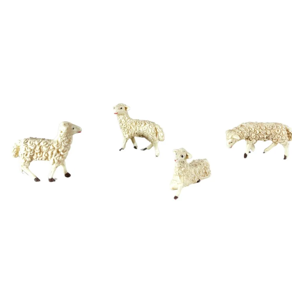 Set of Four PVC Sheep for 12 cm Nativity Figures