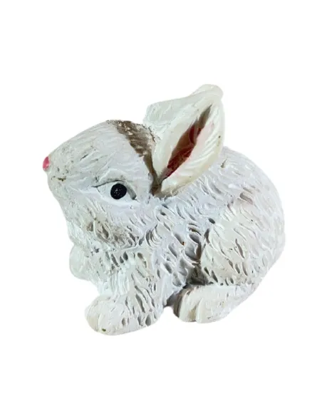 Set of Four White Resin Rabbits for 20–30 cm Nativity Figures