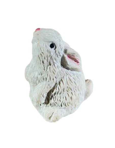 Set of Four White Resin Rabbits for 20–30 cm Nativity Figures