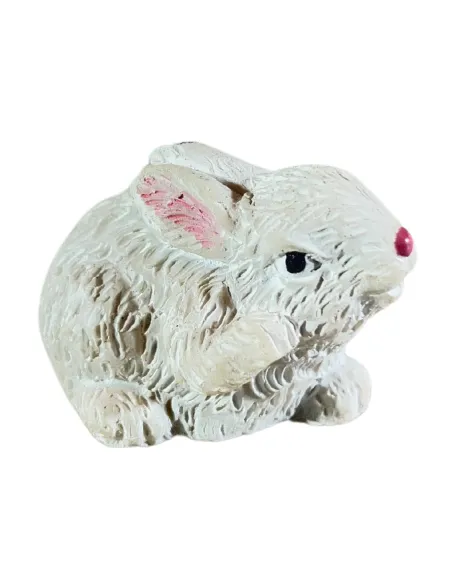 Set of Four White Resin Rabbits for 20–30 cm Nativity Figures