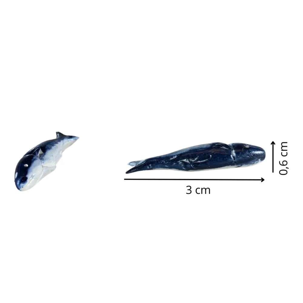 Set of Two Blue Resin Fish for 20–30 cm Nativity Figures
