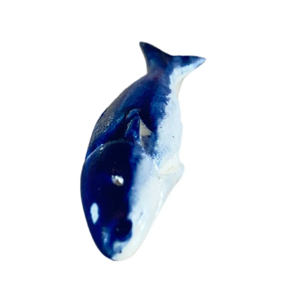 Set of Two Blue Resin Fish for 20–30 cm Nativity Figures