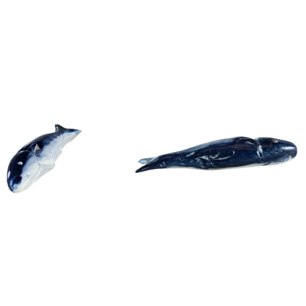 Set of Two Blue Resin Fish for 20–30 cm Nativity Figures