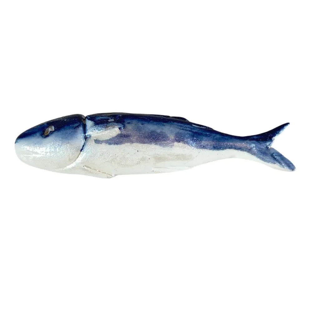 Set of Two Blue Resin Fish for 20–30 cm Nativity Figures