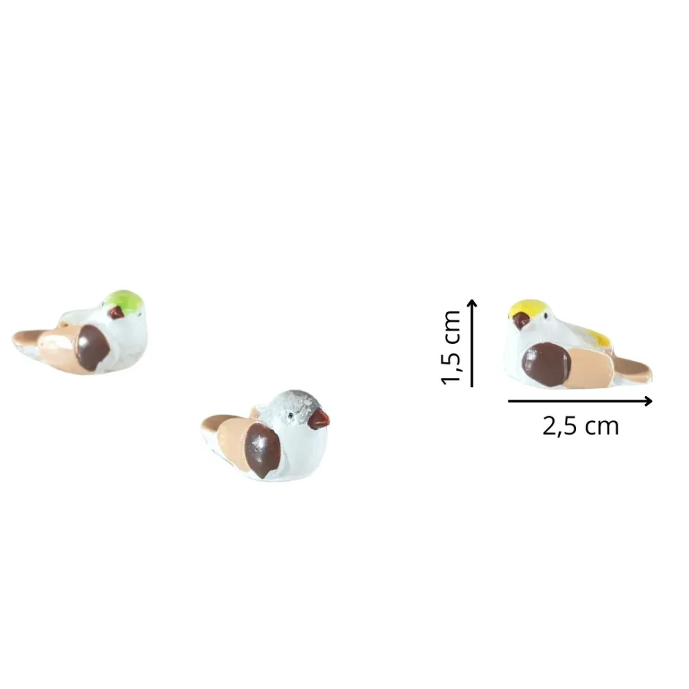 Set of Three Assorted Resin Birds for 30 cm Nativity Figures