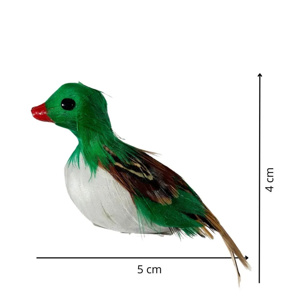 Green Duck with Real Feathers for 20–30 cm Nativity Figures