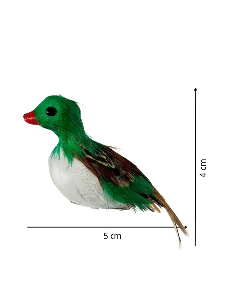 Green Duck with Real Feathers for 20–30 cm Nativity Figures