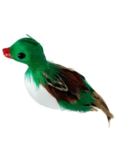 Green Duck with Real Feathers for 20–30 cm Nativity Figures 2