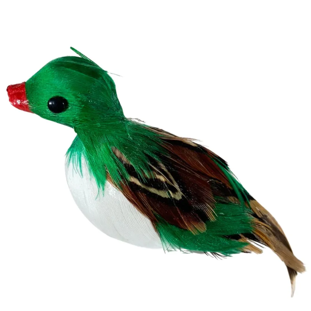 Green Duck with Real Feathers for 20–30 cm Nativity Figures