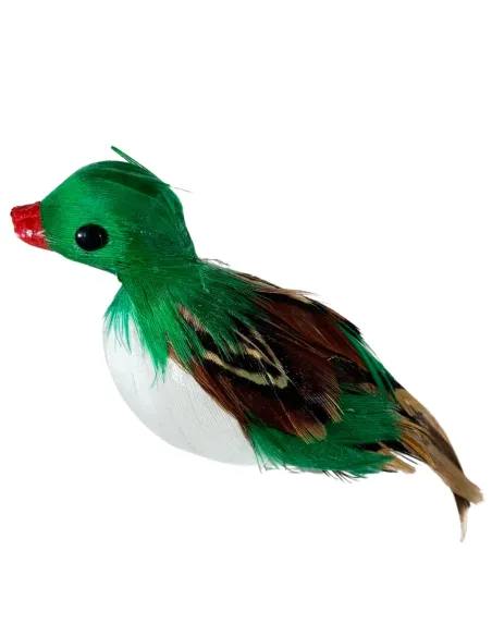 Green Duck with Real Feathers for 20–30 cm Nativity Figures