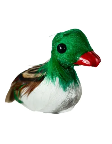 Green Duck with Real Feathers for 20–30 cm Nativity Figures