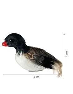 Anatra bianca e nera con piume vere per statue da 20-30 cm 2