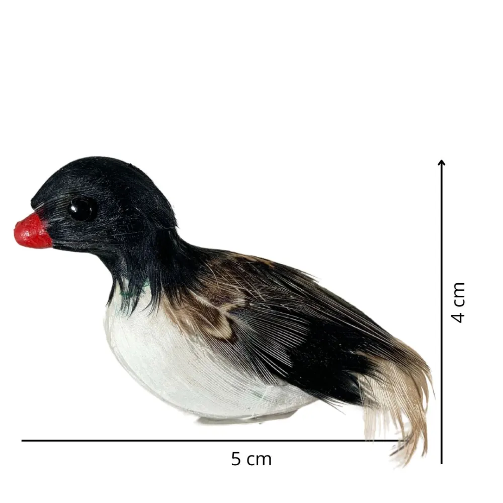 Black and White Duck with Real Feathers for 20–30 cm Nativity Figures