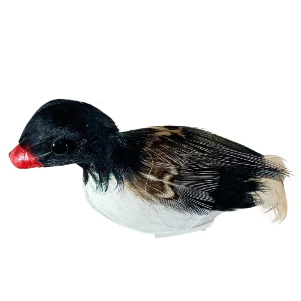 Black and White Duck with Real Feathers for 20–30 cm Nativity Figures