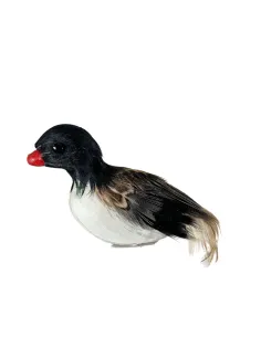 Black and White Duck with Real Feathers for 20–30 cm Nativity Figures