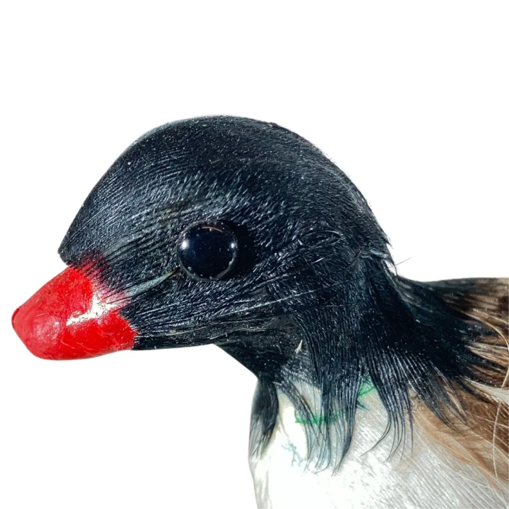 Black and White Duck with Real Feathers for 20–30 cm Nativity Figures